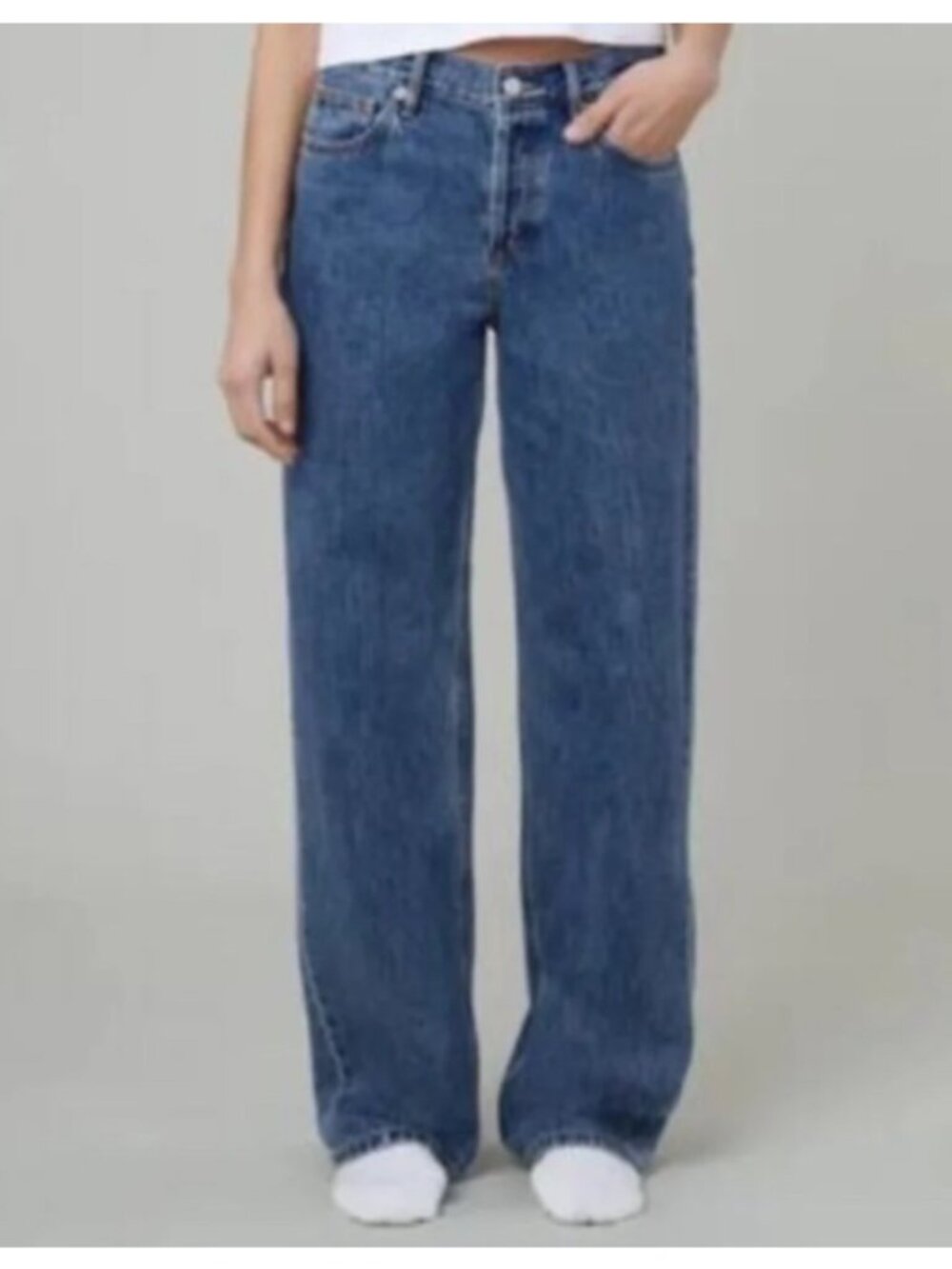 NEW The Great. the Wayne Jeans Long-30" Electric Blue Wash High-Rise Denim 29"